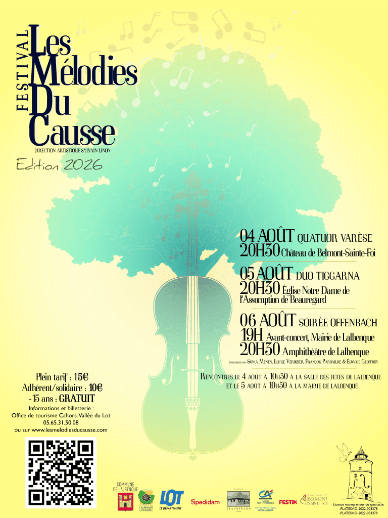 Le festival Les Mélodies du Causse revient les 4, 5 et 6 août à Lalbenque !